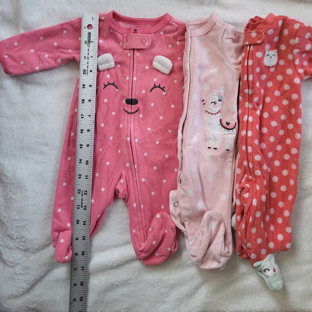 Carter's Pink and Coral Polka Dot Footies
